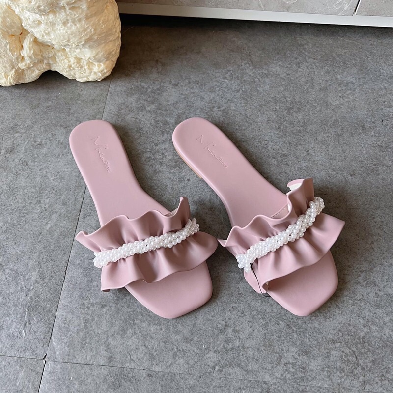 Dép bèo quai cườm Mieo Shoes ( D1240 D1241 D1242 D1243 D1244 )