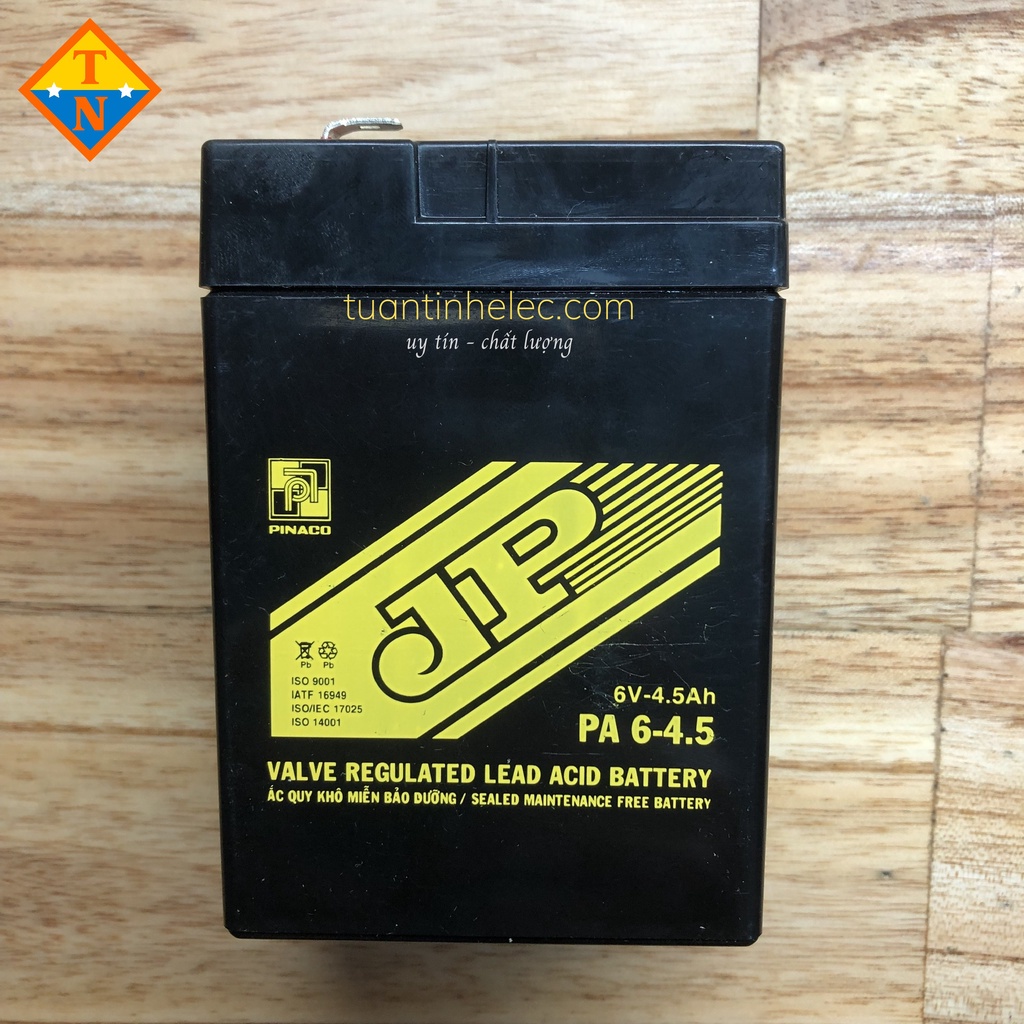 Bình ắc quy các loại Honjianda 6v- 5Ah, PA 6-4.5 Ah.... cho quạt sạc, quạt tích hợp.# phụ tùng thay thế