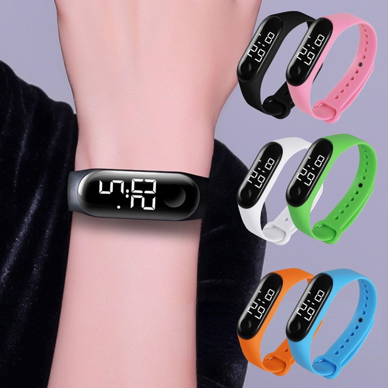 Đồng hồ điện tử dây tpu chống nước có đèn led