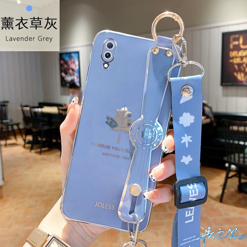 Ốp Điện Thoại Họa Tiết Lá Phong Có Vòng Tay Cho Vivo Y11 Y20 Y20i Y12S S1 Pro Y12 15 Y17 Y12A Y91C V9 Y85 U10 Y50 Y30 Y95 Y91i Y93