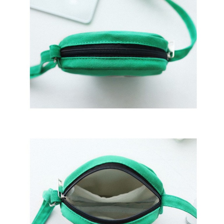 Túi Canvas Đeo Chéo Nữ Đi Chơi, Du Lịch ERASHOP SP073867 - Hình Tròn Cô Gái Đáng Yêu, Đơn Giản, Rẻ Đẹp