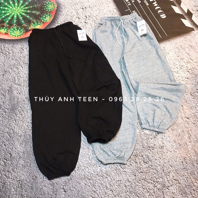 Quần bo chun form thụng rộng Unisex, quần jogger ống rộng chất nỉ bông mịn đẹp | BigBuy360 - bigbuy360.vn