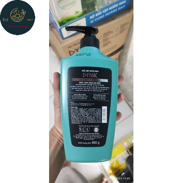 Dầu Gội Nước Hoa Nam Dynik Mát Lạnh Sạch Da Đầu 650g