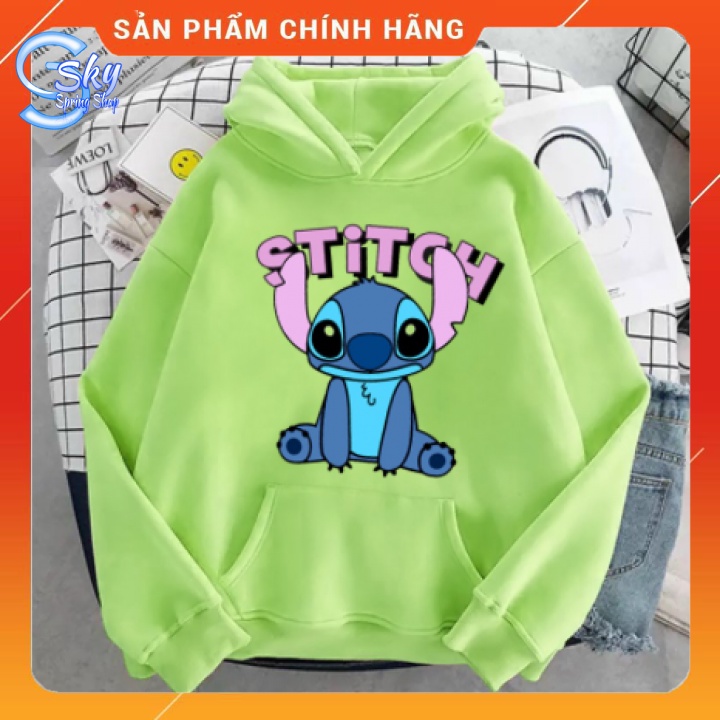 ÁO HOODIE UNISEX  IN HÌNH STITCH NGỒI XUỘM SIÊU CUTE