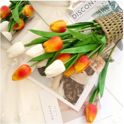 HOA THỦY VU / HOA TULIP giả phụ kiện trang trí chụp ảnh xinh lung linh. hoa giả decor cắm lọ bình đẹp xin xò