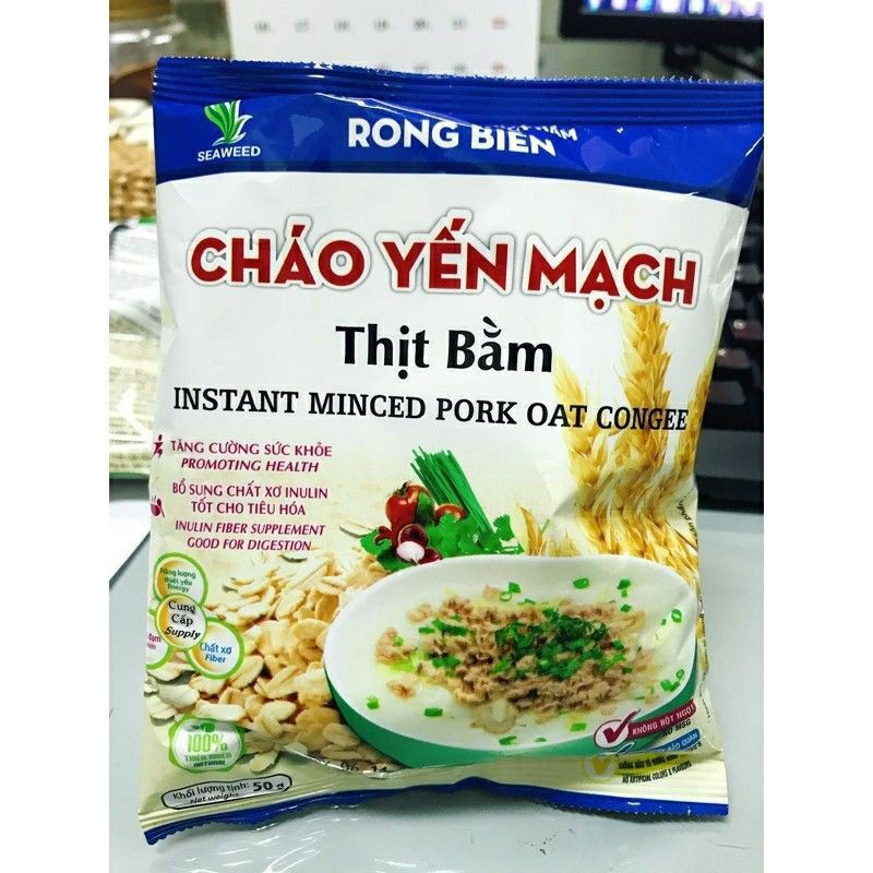 Cháo gói yến mạch thịt băm_cháo thịt_ thực phẩm dinh dưỡng