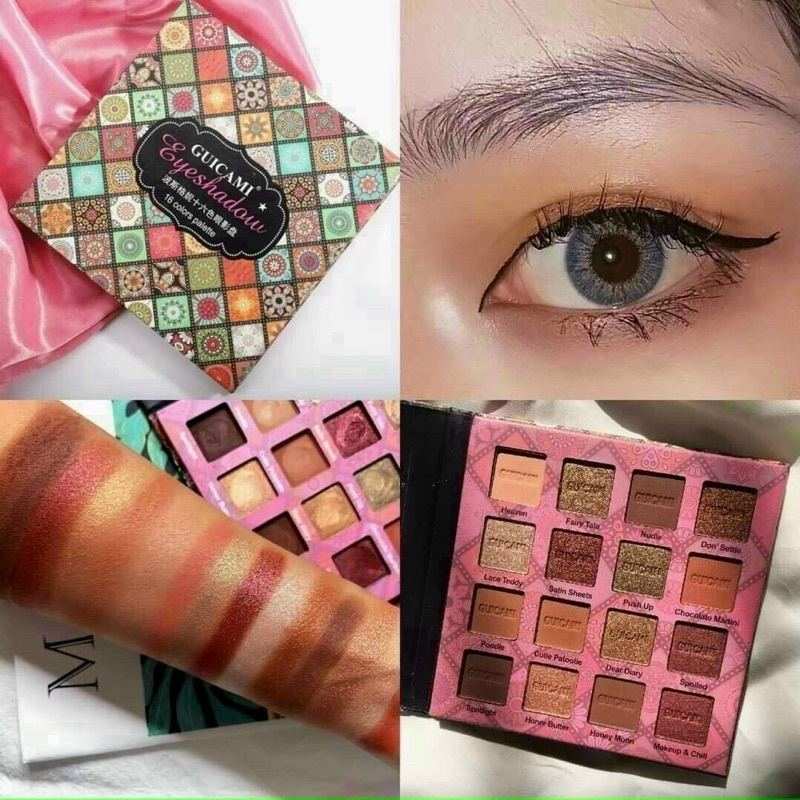 Bảng phấn mắt 16 ô mix nhũ Treeceng họa tiết hoa văn - phấn mắt nội địa trung