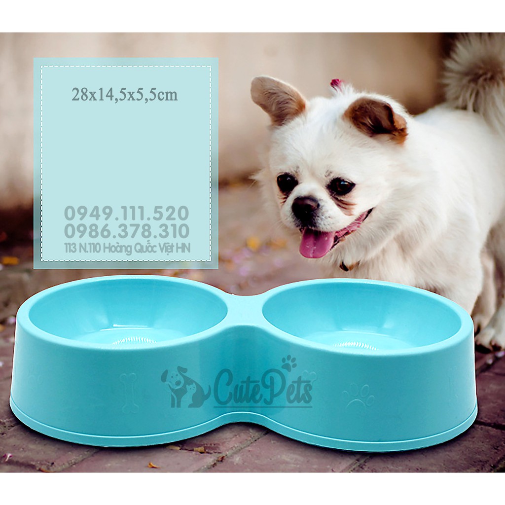 Bát nhựa đôi tròn họa tiết chân chó - CutePets