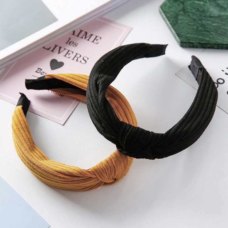 Băng Đô Cài Tóc Bản Rộng Thắt Nút Nhiều Màu Sắc Phong Cách Hàn Quốc Thời Trang Cho Nữ