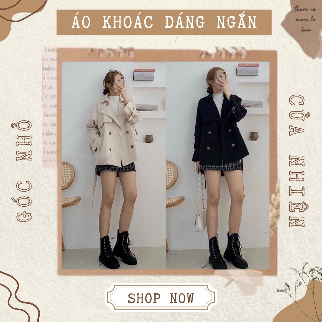 [ẢNH THẬT+VIDEO] Áo Khoác Măng Tô Kaki 2 Lớp Có Đai Lưng Ullzzang