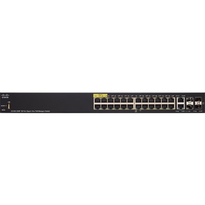 Cisco SG350-28P-K9-EU | Thiết bị chyển mạch Managed, 24 cổng RJ45 1G POE 195W, 2 cổng T/SFP, 2 cổng SFP 1G.