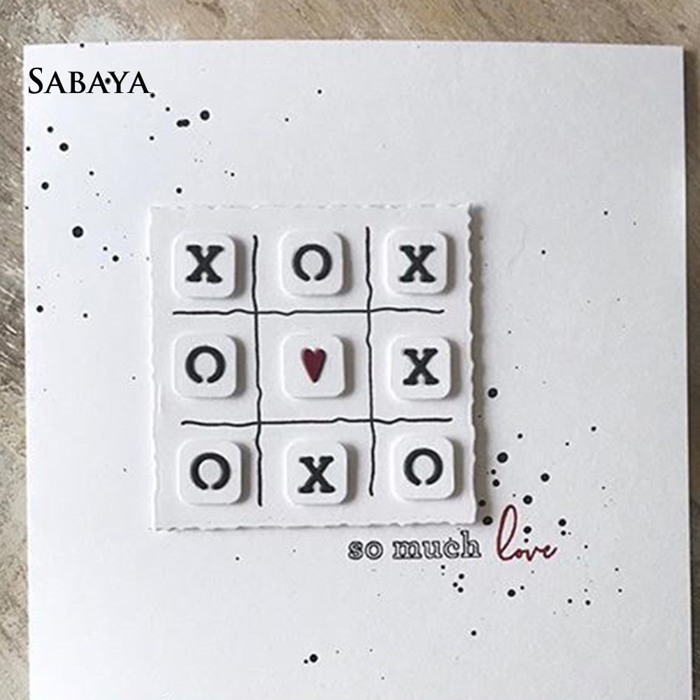 Bộ khuôn cắt giấy tạo hình chữ làm từ kim loại hình vuông in chữ trang trí Scrapbook