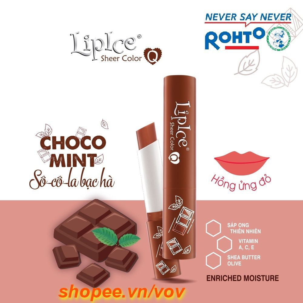 Son Dưỡng Lipice Sheer Color Q 2.4g choco mint 100% chính hãng.