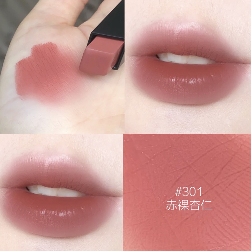 Son môi YSL Saint Laurent màu nhung 301 302 303 304 305 306 307 vỏ kẻ sọc màu đen nhỏ 2021