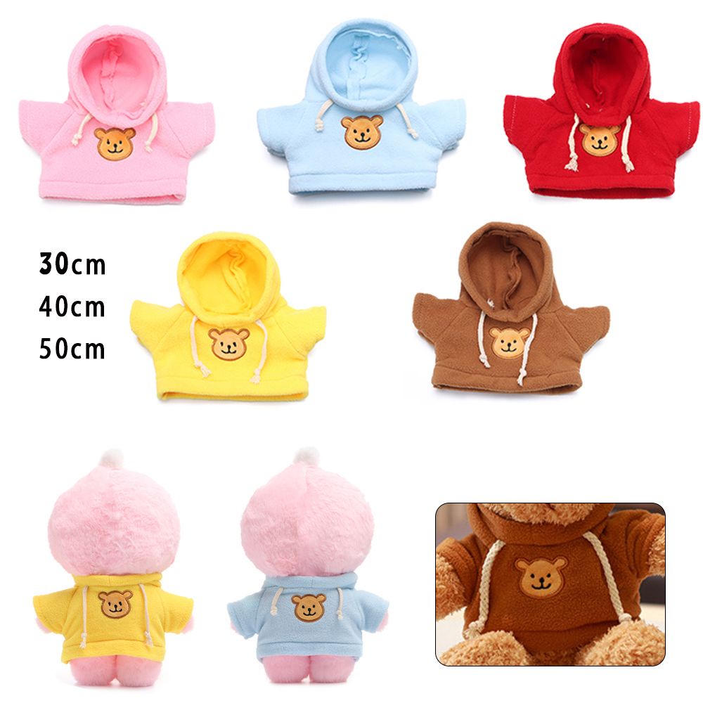 Áo hoodie cho thú nhồi bông 30/40/50cm in họa tiết động vật dễ thương nhiều màu sắc