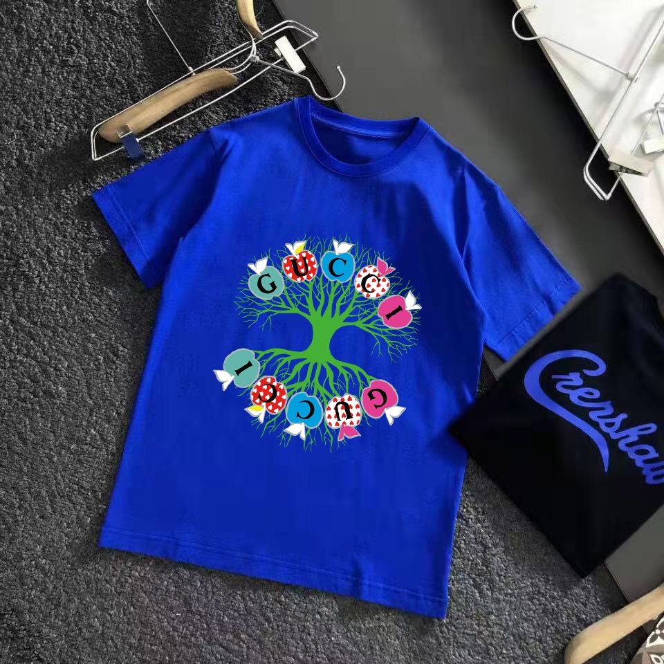 Original 2021 Latest Gucci Men's Short Sleeves Blue T-shirt Size: M-4XL 002069