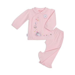 Bộ đồ sơ sinh cài xéo bé gái tay dài 1319- HELLO B&B (hình in ngẫu nhiên)