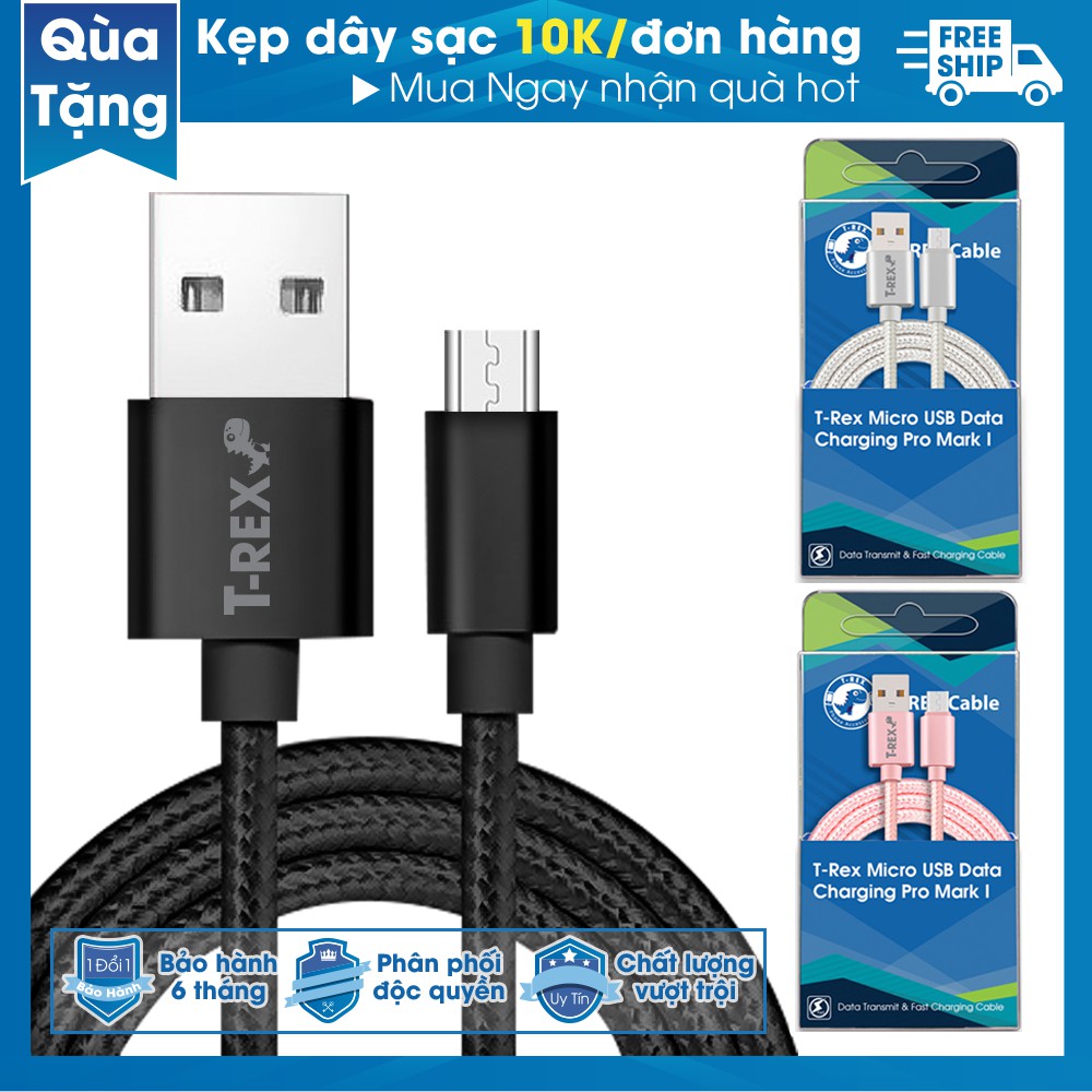 💥RẺ VÔ ĐỐI💥 Dây Cáp Sạc Micro USB T-rex Pro Mark I ( Dùng Cho Điện Thoại Samsung/Oppo/Xiaomi/Nokia)