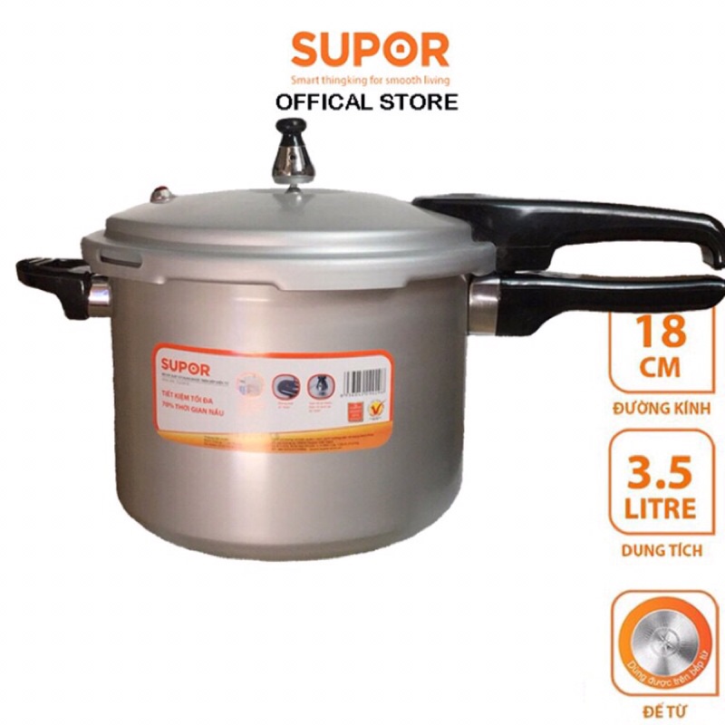 Nồi áp suất bếp từ inox 304 3.0L - 4.0L -5.2L  Supor 5 Lớp cao cấp bảo hành 12 tháng hàng chính hãng