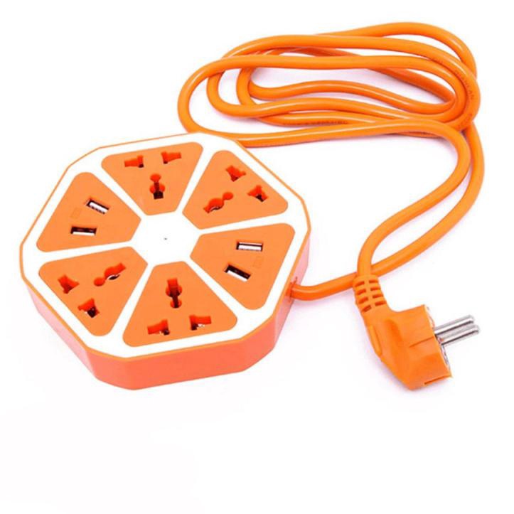 Ổ cắm điện đa năng có cổng USB - Hình Lục giác dây dài 150cm mã 36027