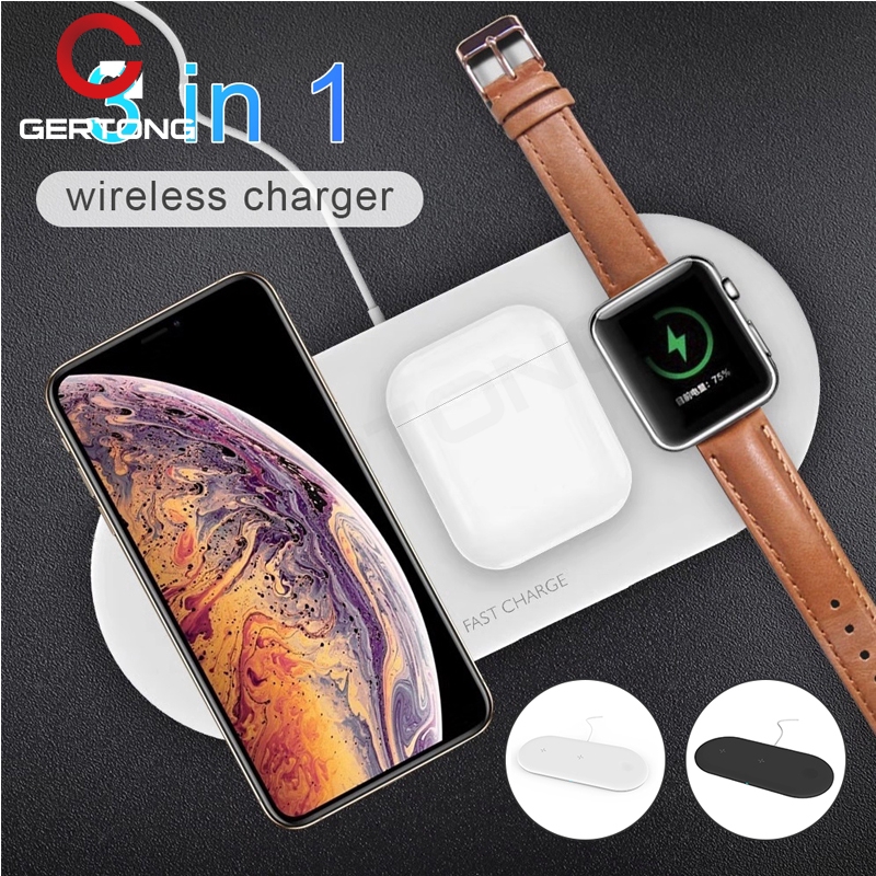 Đế Sạc Nhanh Không Dây 3 Trong 1 Cho Apple Watch 5 Iwatch 5 10w 11/11pro/x/xs/8