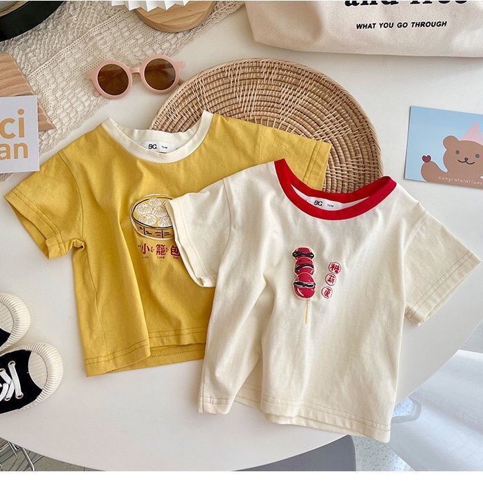 Áo Thun 100% Cotton Nguyên Chất Tay Ngắn Phong Cách Nhật Bản Thời Trang Mùa Hè Hàng Mới 2022 Dành Cho Bé Trai Và Bé Gái