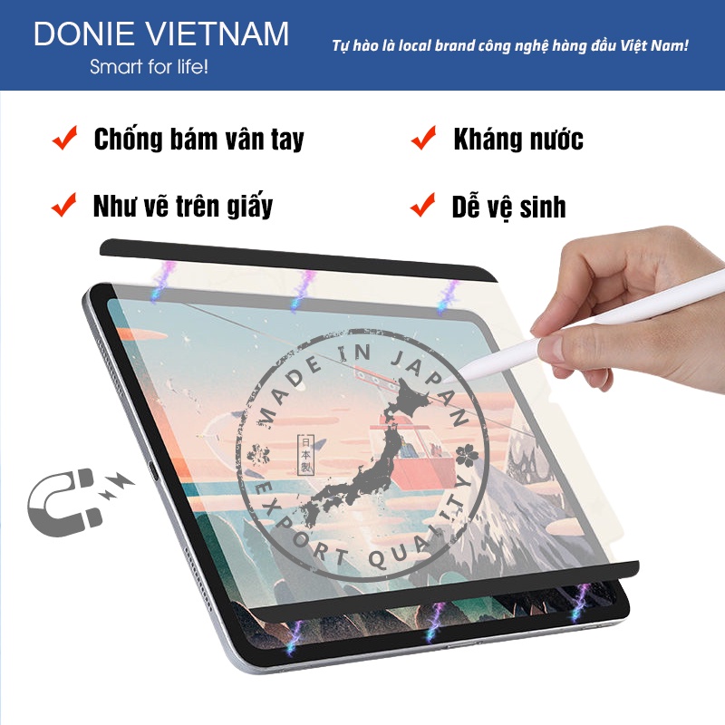 Miếng Dán Màn Hình Paperlike Nam Châm Nhật Bản Cho Ipad Chống Vân Tay, Chống Chói Ipad Pro 11 12.9 Air 5 4 Gen 7 8 9