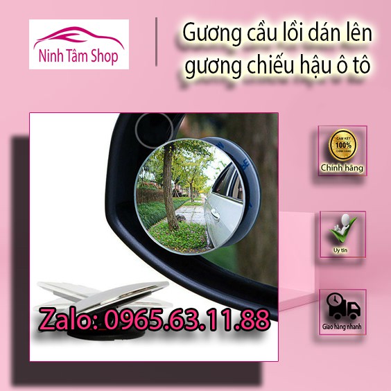 Gương cầu lồi dán lên gương chiếu hậu ô tô ( 1 cặp = 2c ) hàng thường