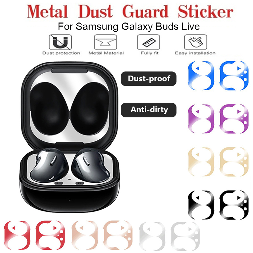 MYRON Samsung Galaxy Buds Live Ultra Thin Skin Protector Buds From Iron Shavings Dust-proof Metal Dust Guard