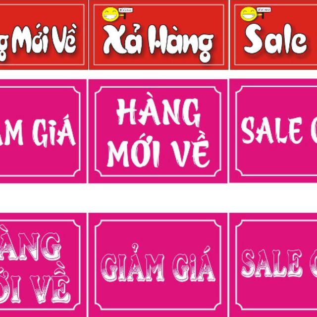 Bảng ghi sale, bảng ghi hàng mới về