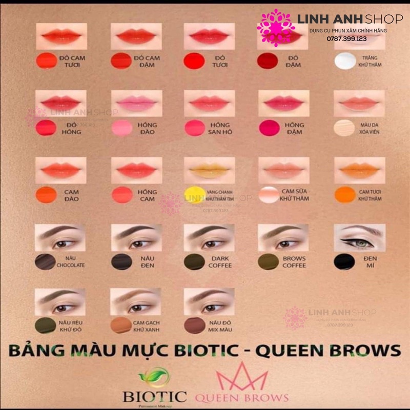 Mực BIOTIC Mới Bong Đậm Phun Xăm