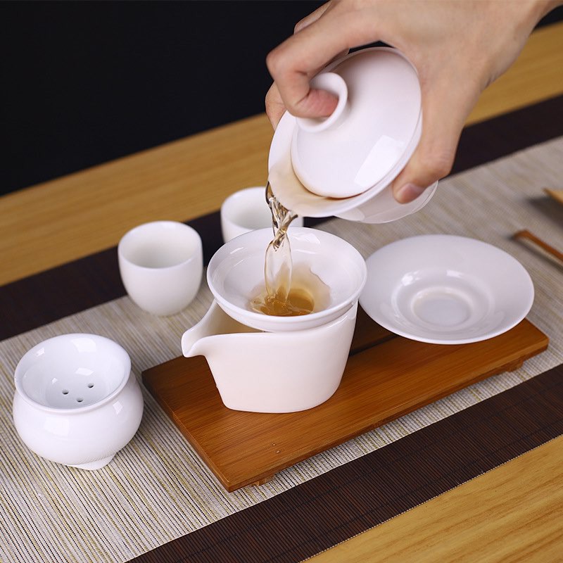 Tay lọc trà sứ phễu lọc trà phụ kiện trà đạo dụng cụ lọc trà