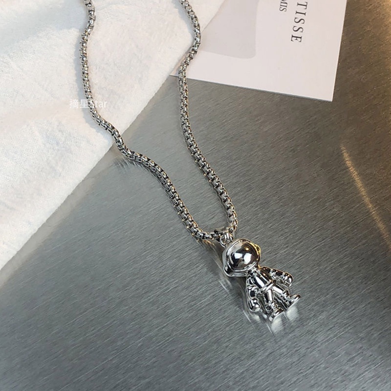 Set 2 Vòng cổ Mặt Hình Người Ngoài Hành Tinh Bằng Thép Không Gỉ Có Nam Châm Hít Dành Cho Cặp Đôi