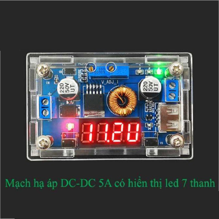 Mạch hạ áp 5a, mạch buck XL4015 có led có hạn dòng