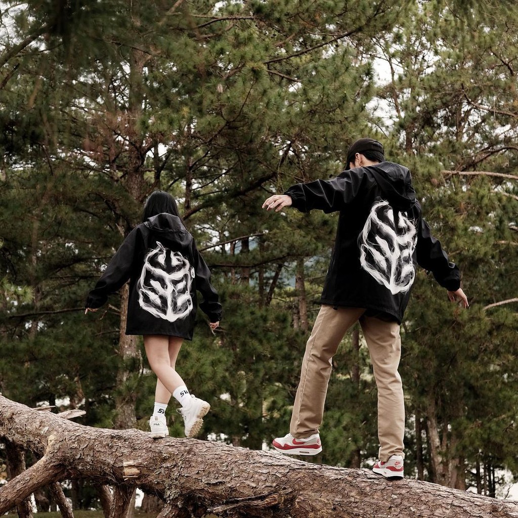 Áo Khoác Dù SWE SMOKE Dây Kéo Form Rộng Ulzzang Unisex