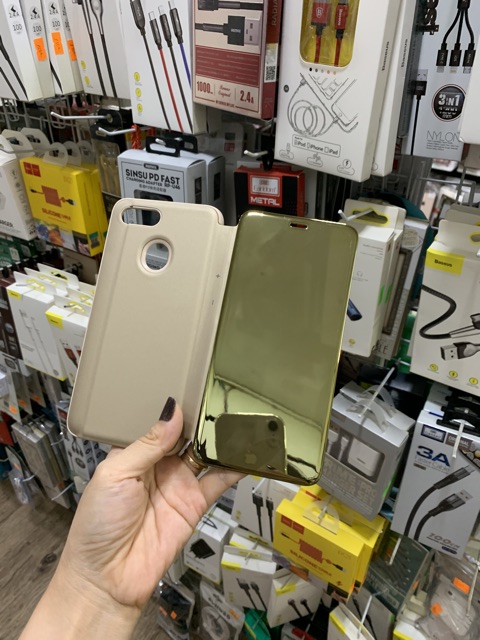 [Mã ELFLASH5 giảm 20K đơn 50K] Bao da Oppo A1k/A5s/A7/F9/F11pro tráng gương | BigBuy360 - bigbuy360.vn