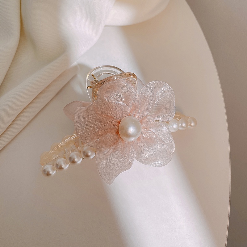 Kẹp Tóc Trong Suốt Đính Hoa Thời Trang Cho Nữ