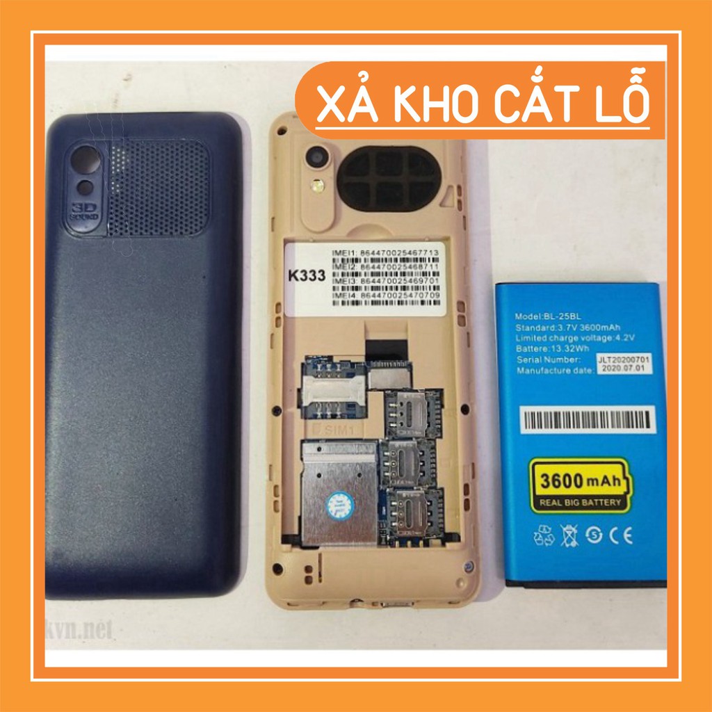 GIÁ KHUNG KHIẾP Điện thoại 4 sim NOKIA K333 - Thiết kế nhỏ gọn, bảo hành 12 tháng GIÁ KHUNG KHIẾP