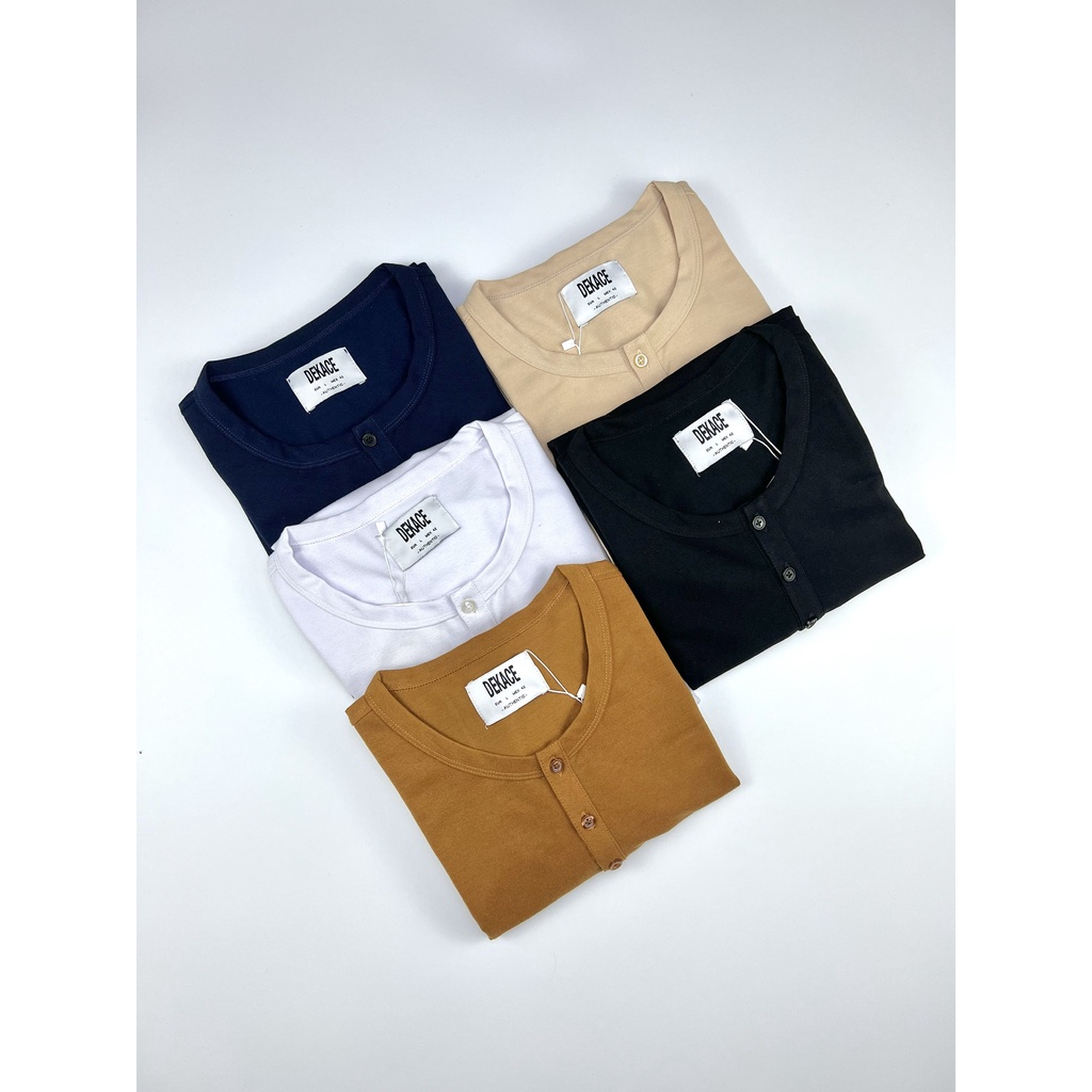 Áo thun polo nam cộc tay cổ tròn có cúc, áo phông nam tay ngắn chất liệu cotton cá sấu co dãn 4 chiều, thấm hút mồ hôi