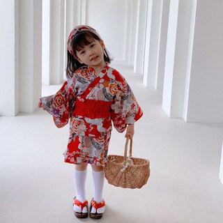 [V043] Kimono hoa đỏ sz 80-130