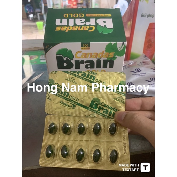 CANADAS Brain Gold -  Hộp 100 viên - Giúp bổ não, lưu thông máu lên não.