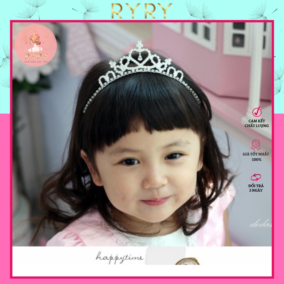 Cài Tóc Vương Miện Đính Đá Xinh Xắn Cho Bé Gái