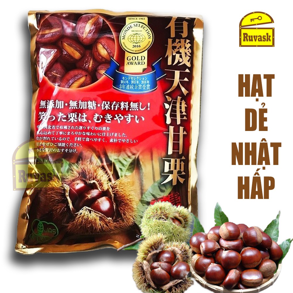 Hạt Dẻ Nứt Vỏ Organic Nhật Bản 260g - Hạt Dẻ Hấp Dinh Dưỡng (Ruvask chuyên hạt dẻ cười, óc chó, hạnh nhân, hạt điều )