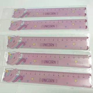 Thước 15cm Hình con kỳ lân Dễ Thương Cute unicorn Kawaii Study Color Ruler Multifunction DIY Drawing Rulers For Kids Students Office School Stationery kids gift