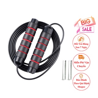 Dây Nhảy Thể Hình - Dây Tập Thể Hình Lõi Thép Kèm Tạ Sắt Cao Cấp tay cầm bọc bên ngoài 2 lớp Eva êm ái