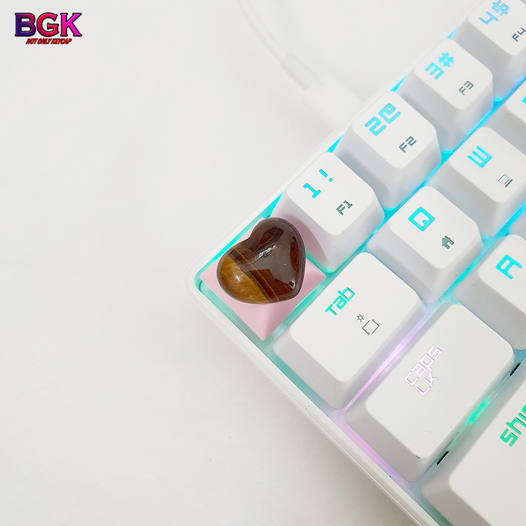 Keycap lẻ hình Trái Tim Bằng Đá cực đẹp siêu dễ thương Keycap Artisan