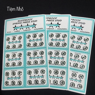 NÚT BẤM ÁO DÀI, NÚT BÓP, NÚT ÁO BÉ vỉ 6 nút