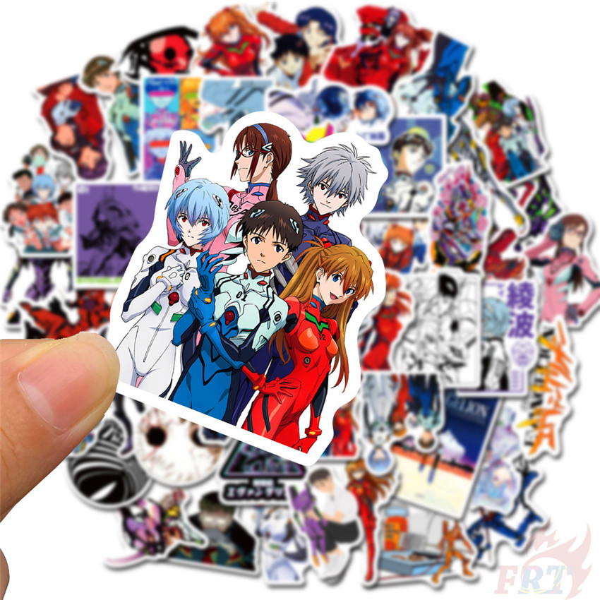 Set 50 hình dán họa tiết NEON GENESIS EVANGELION - Series 01 không thấm nước trang trí thời trang