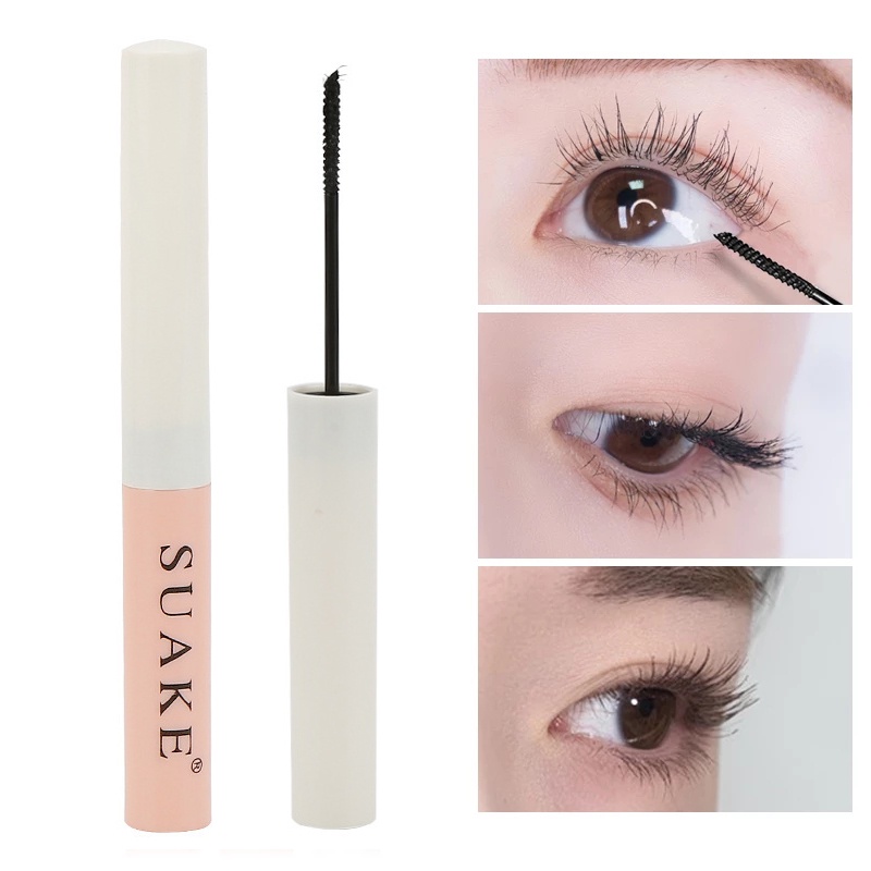 [Hàng mới về] Mascara chải cong và dài lông mi SUAKE tự nhiên đầu cọ mảnh chống thấm nước và mồ hôi