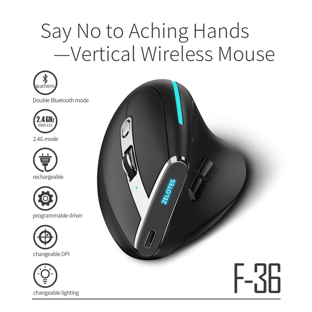 Chuột không dây jomaa F-36 2.4G Bluetooth Có Đèn Nền Hai Chế Độ Chiếu Sáng